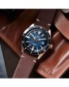 Ρολόι EDOX Skydiver Automatic Brown Leather Strap Limited Edition - Image 6