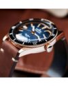 Ρολόι EDOX Skydiver Automatic Brown Leather Strap Limited Edition - Image 8