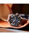 Ρολόι EDOX Skydiver Automatic Brown Leather Strap Limited Edition - Image 9