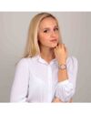 LUCIEN ROCHAT Madame Diamonds Two Tone Stainless Steel Bracelet - Image 2