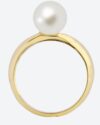 Μονόπετρο δαχτυλίδι SOLEDOR Pearl Sparkle από χρυσό 14Κ με μαργαριτάρι - Image 3