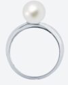 Μονόπετρο δαχτυλίδι SOLEDOR Pearl Sparkle από λευκόχρυσο 14Κ με μαργαριτάρι - Image 3