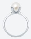 Μονόπετρο δαχτυλίδι SOLEDOR Pearl Sparkle από λευκόχρυσο 14Κ με μαργαριτάρι - Image 3