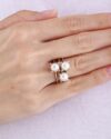 Μονόπετρο δαχτυλίδι SOLEDOR Pearl Sparkle από λευκόχρυσο 14Κ με μαργαριτάρι - Image 4