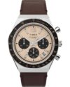 Ρολόι Q Timex Tachymeter Brown Leather Strap